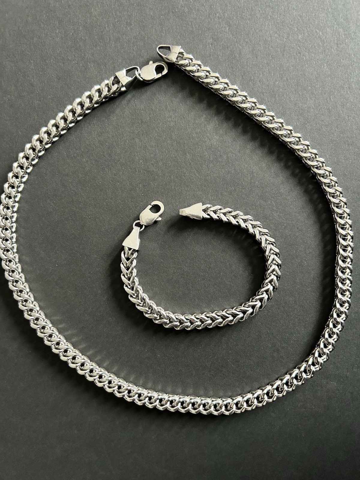 Authentic Jared Men’s Franco Necklace & Bracelet Set Receipt included
