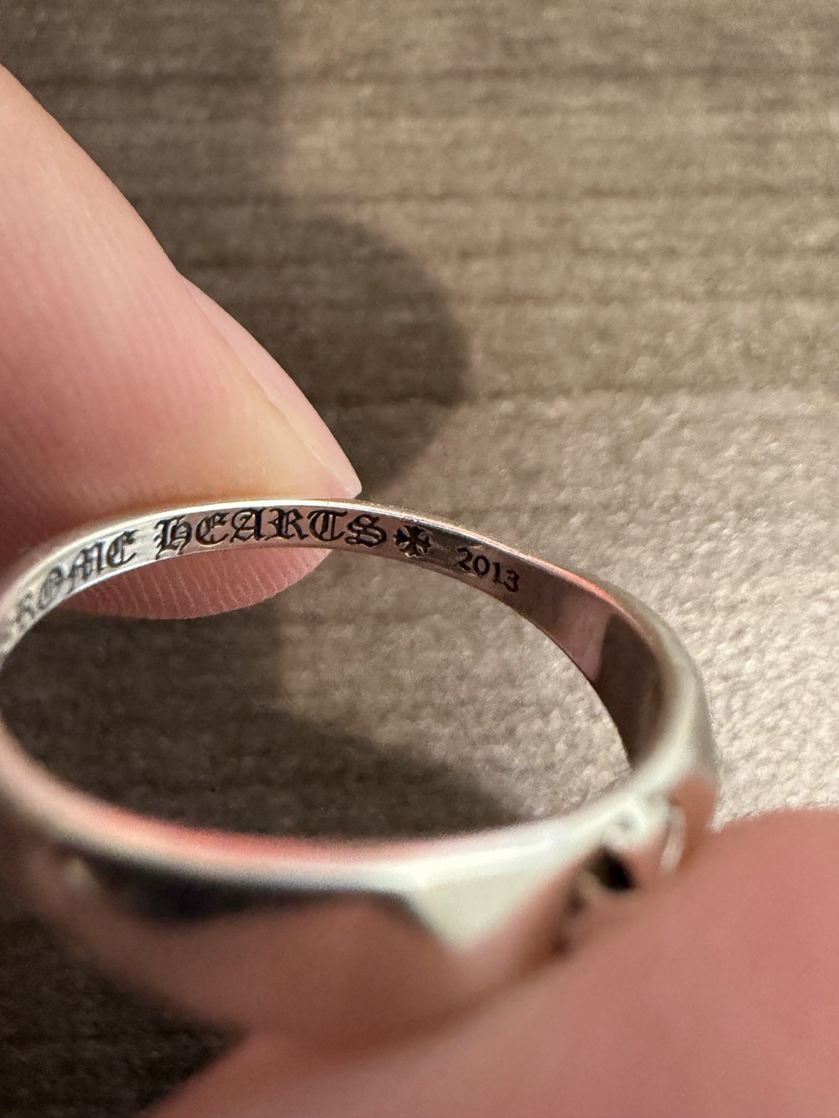 Chrome Hearts Silver Pyramid Plus Ring