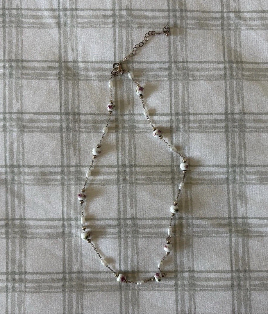 Francescas Crystal Beaded Cable Chain Necklace Adjustable