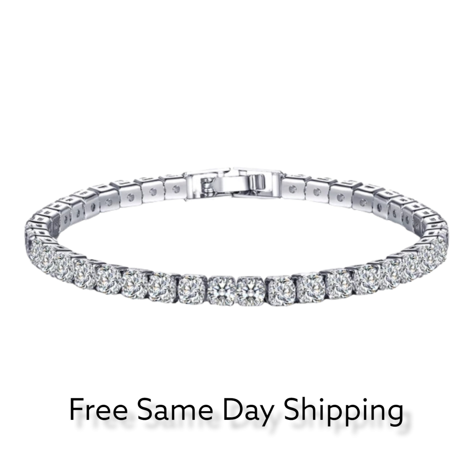 Tennis Bracelet Silver Plated With AAA Cubic Zirconia For Women Hip Hop Jewelry