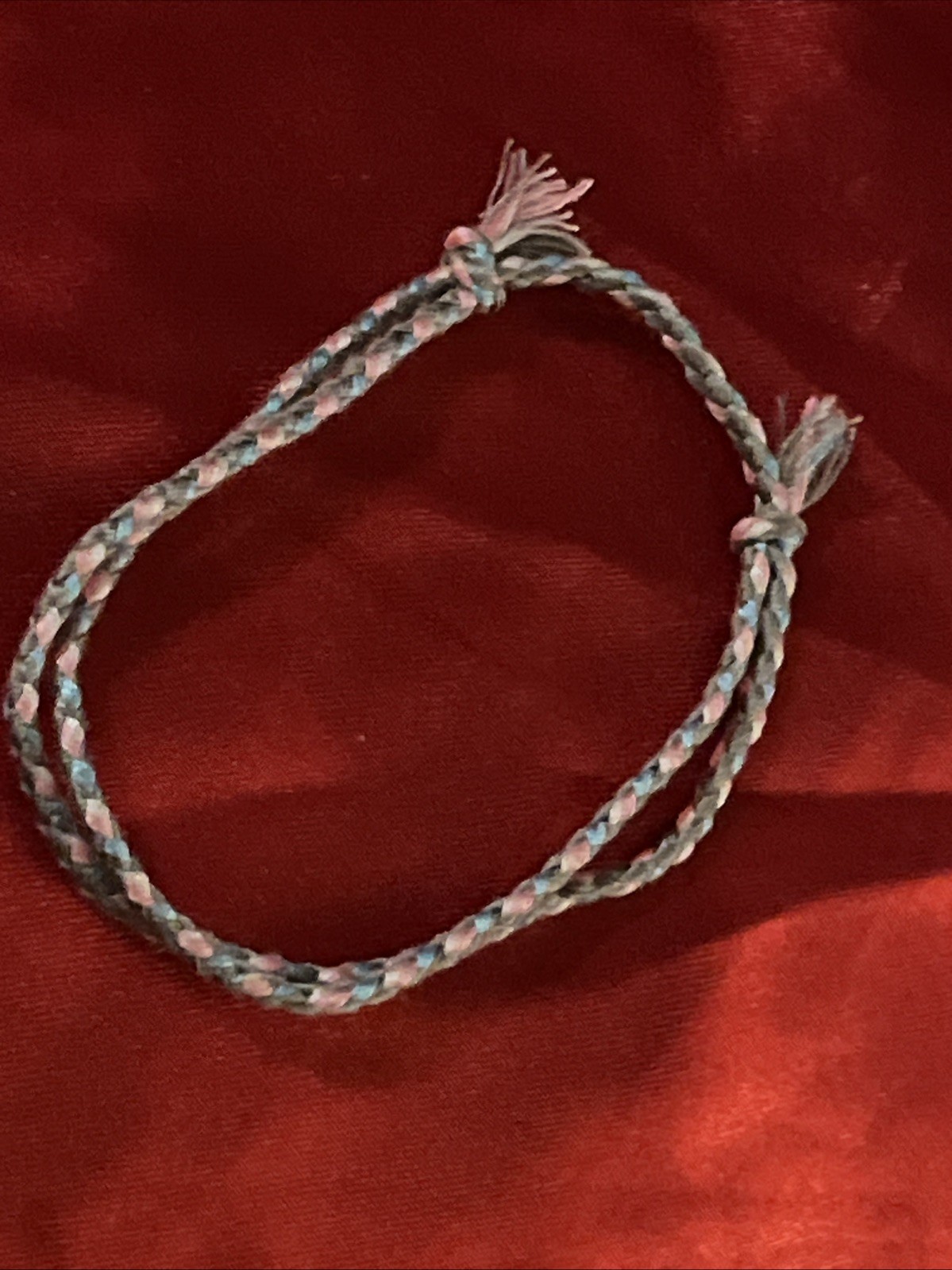 NEW BOHO BRAIDED THREAD FRIENDSHIP BRACELET ADJUSTABLE SKY BLUE GRAY PINK WHITE