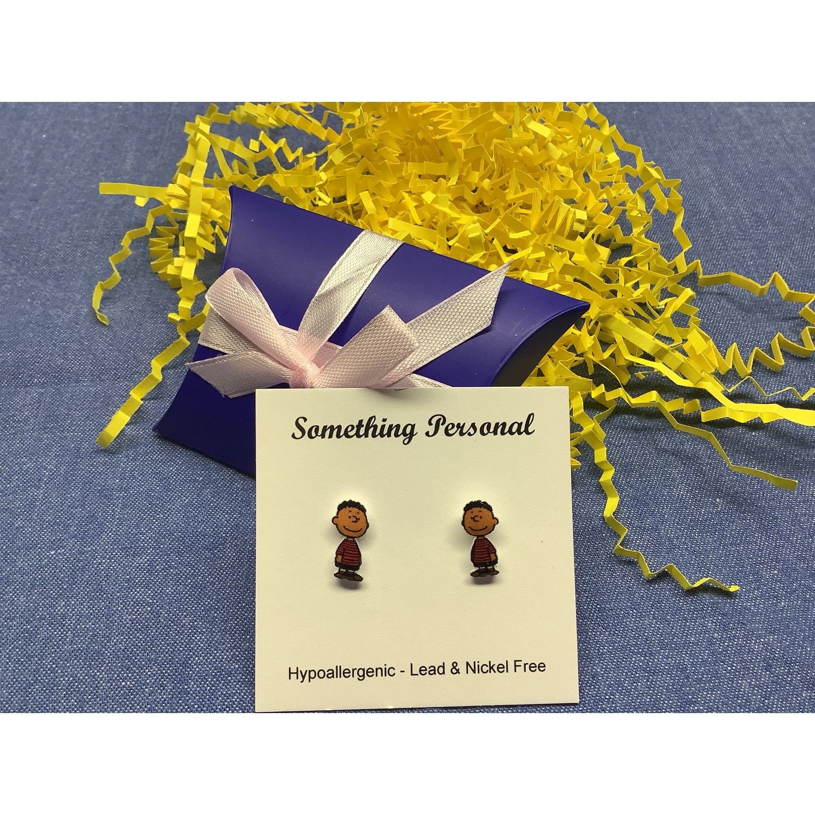 Franklin – Charles Brown Peanuts Inspired Stud Earrings – Gift Boxed