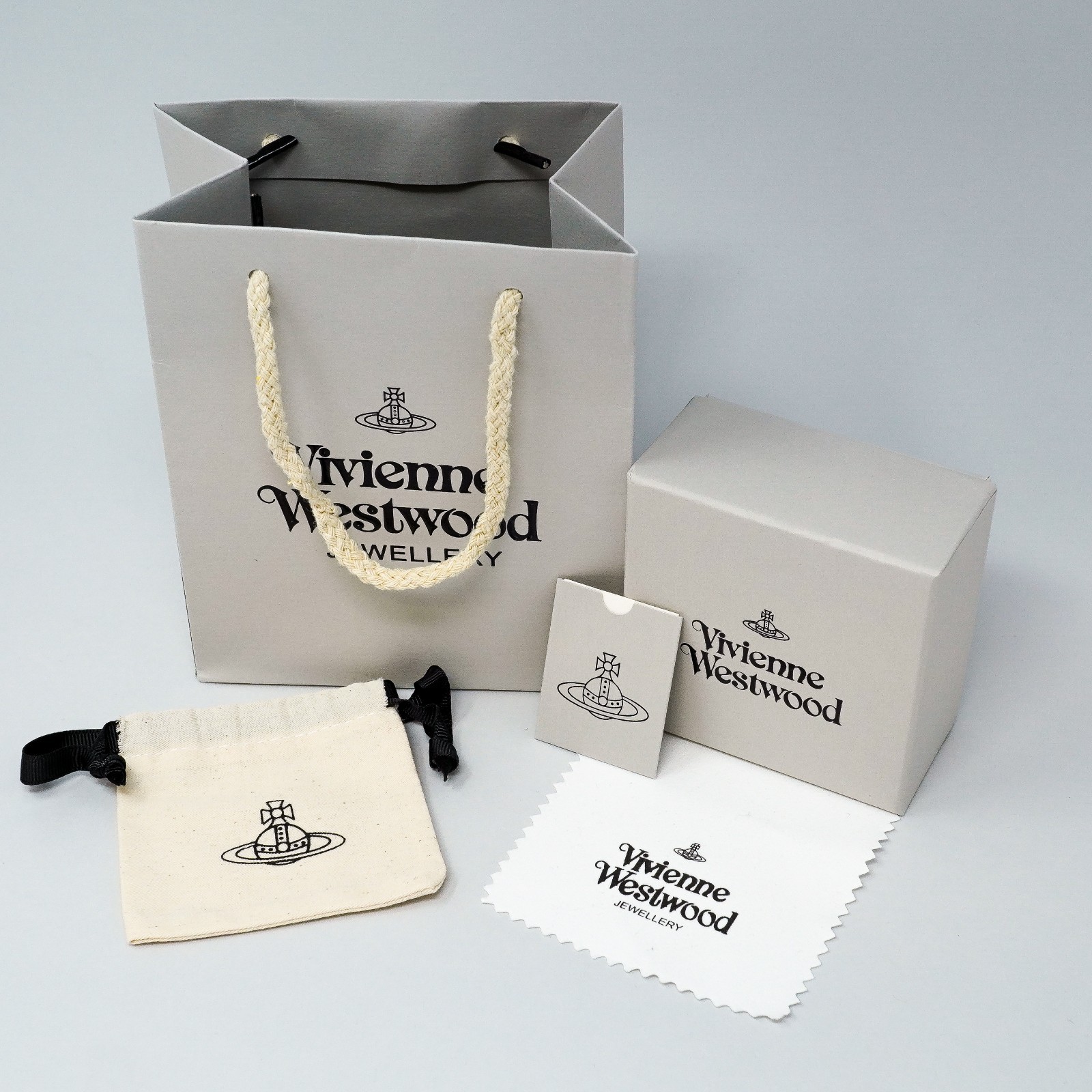 Vivienne Westwood Earrings Small Silver Orb Studs With Crystals & Box