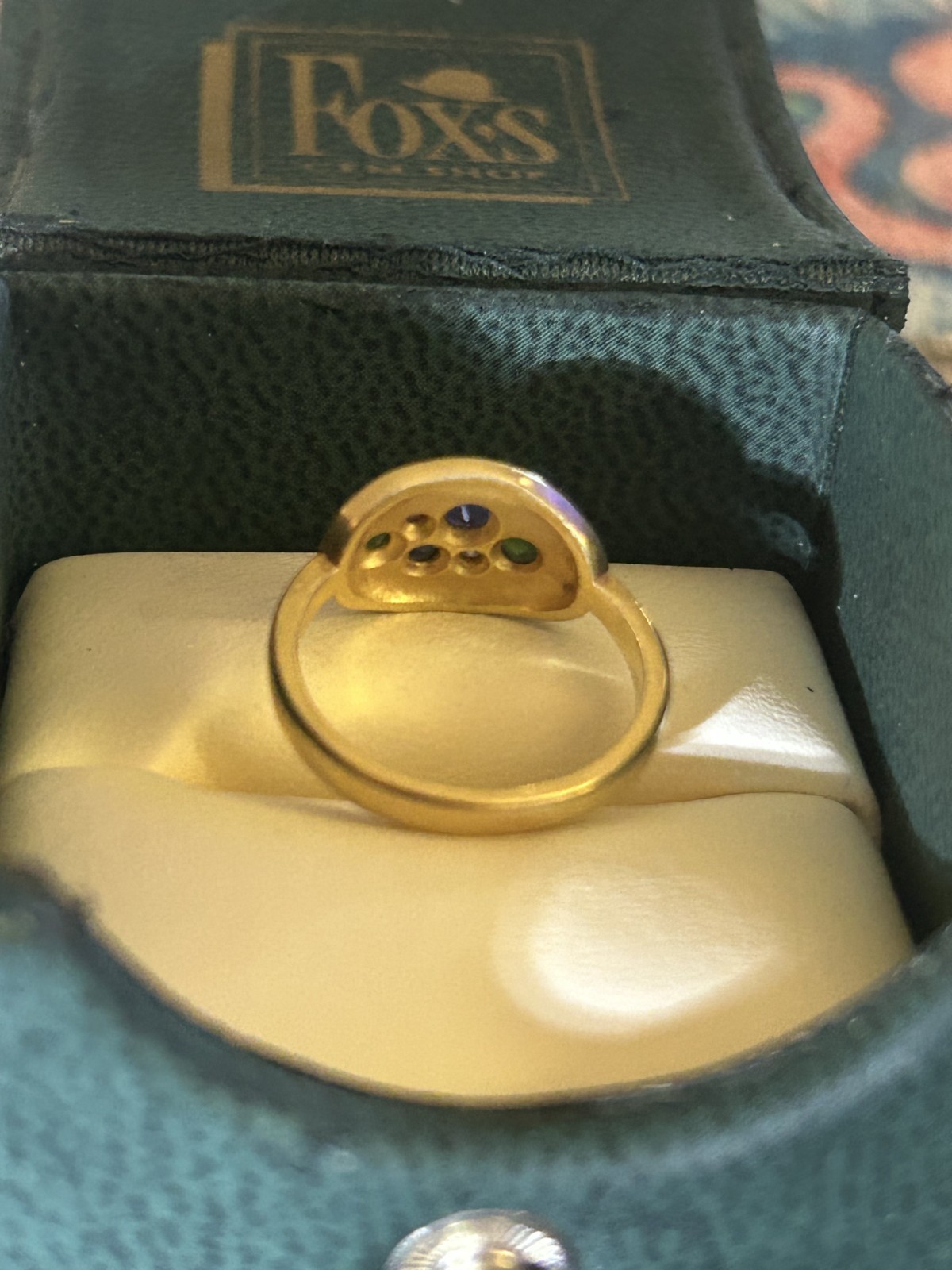 RARE Alex Sepkus Sapphire, diamond and tsavorites Little Pool 18k gold ring