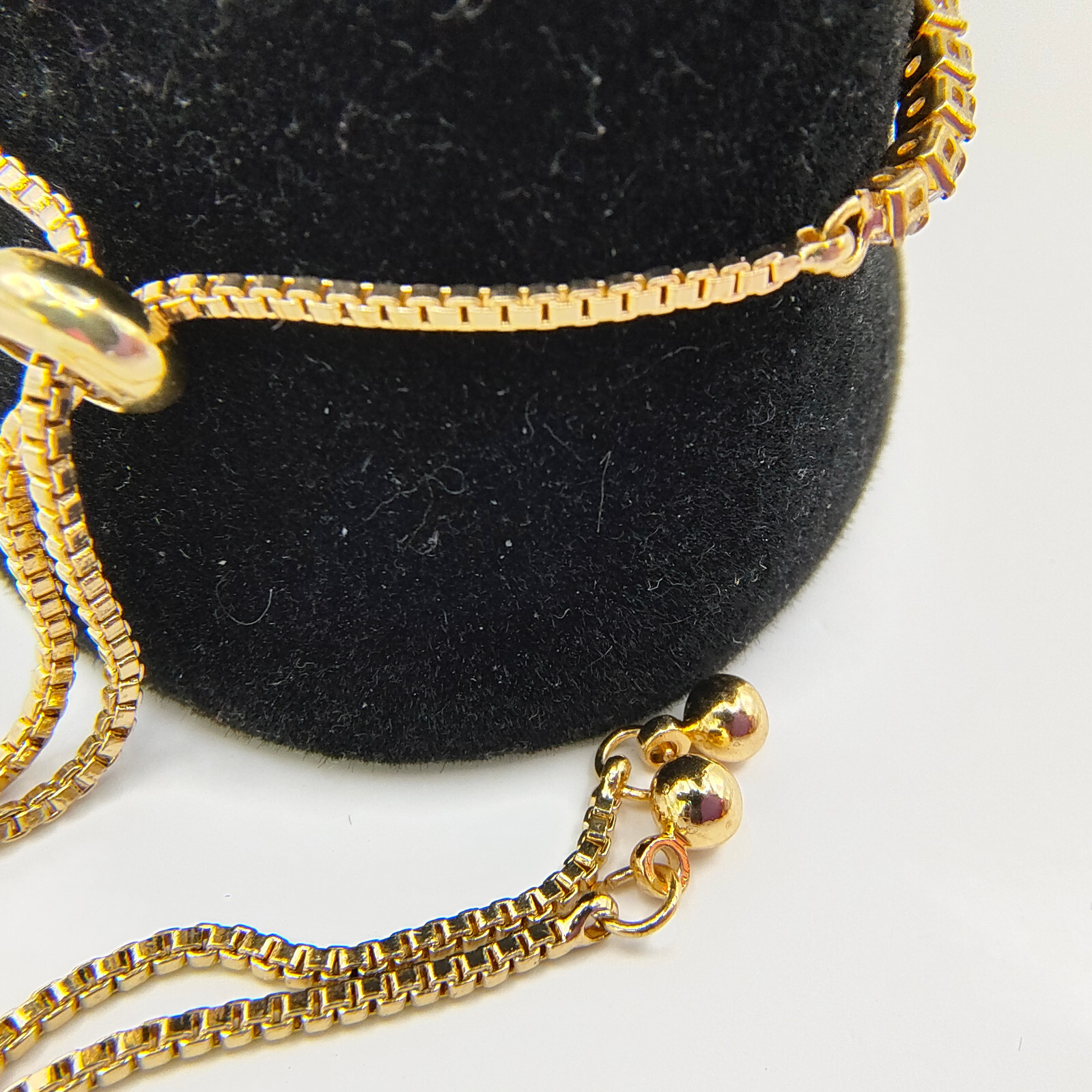 Tree of Life Adjustable Bolo Bracelet White Rhinestone Gold Tone Slider Chain