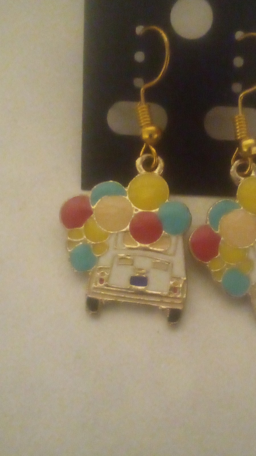 Multicolor Balloon & Cart Metal Dangle Drop Hook Earrings Transportation Theme