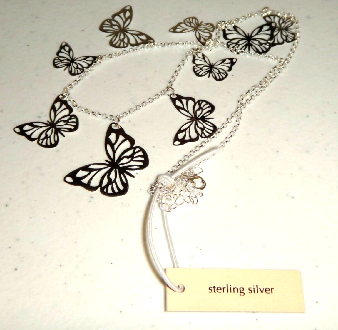 MIA FIORE Women’s 925 Sterling Silver Butterfly Necklace 17.5 in MADE IN ITALY