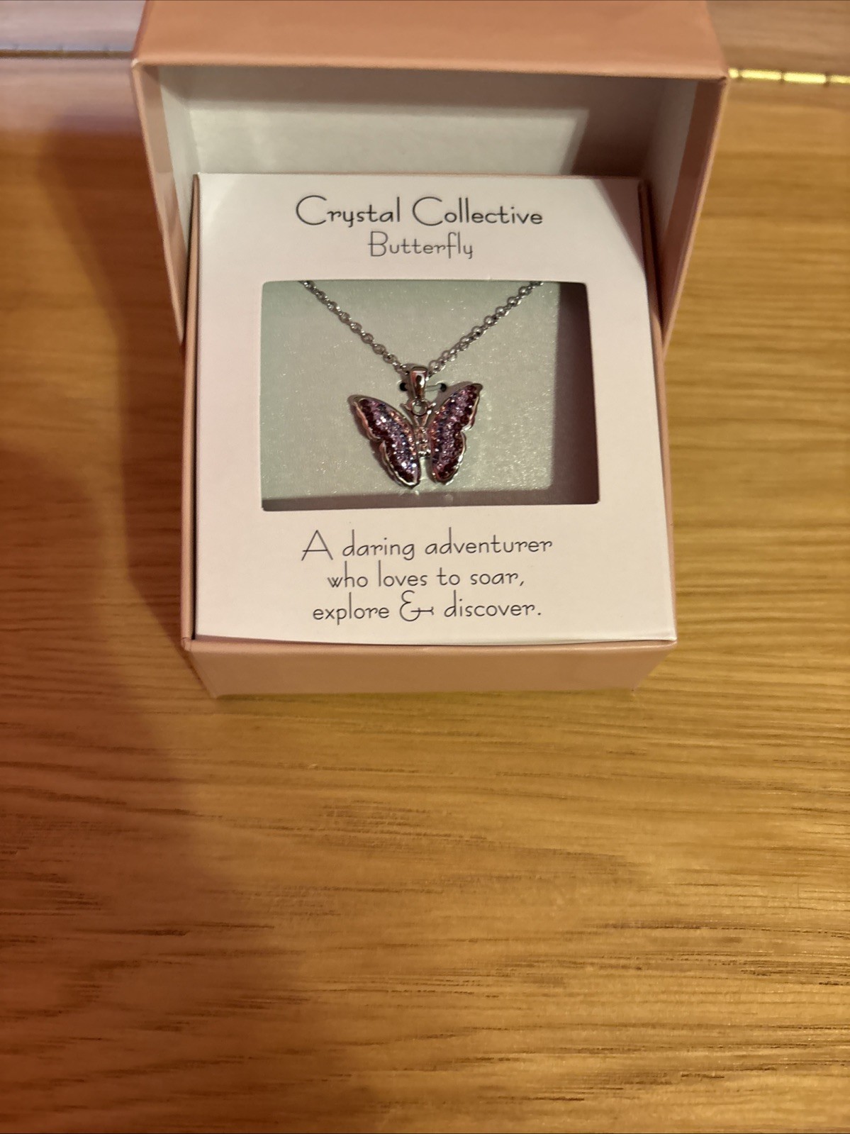 Crystal Collective Butterfly Pink Purple Silver Necklace Kohls