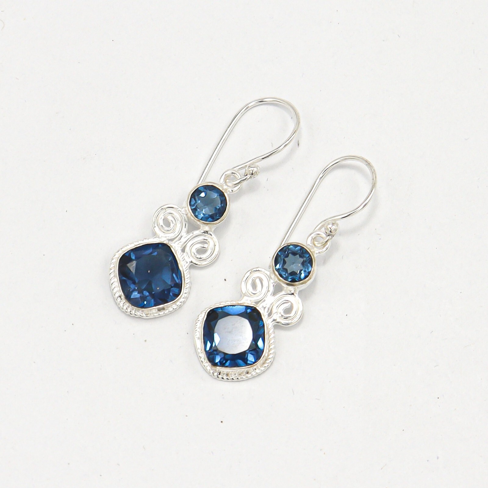 London Blue Topaz Sterling Silver Jewelry Handmade Handmade Earrings For Mother
