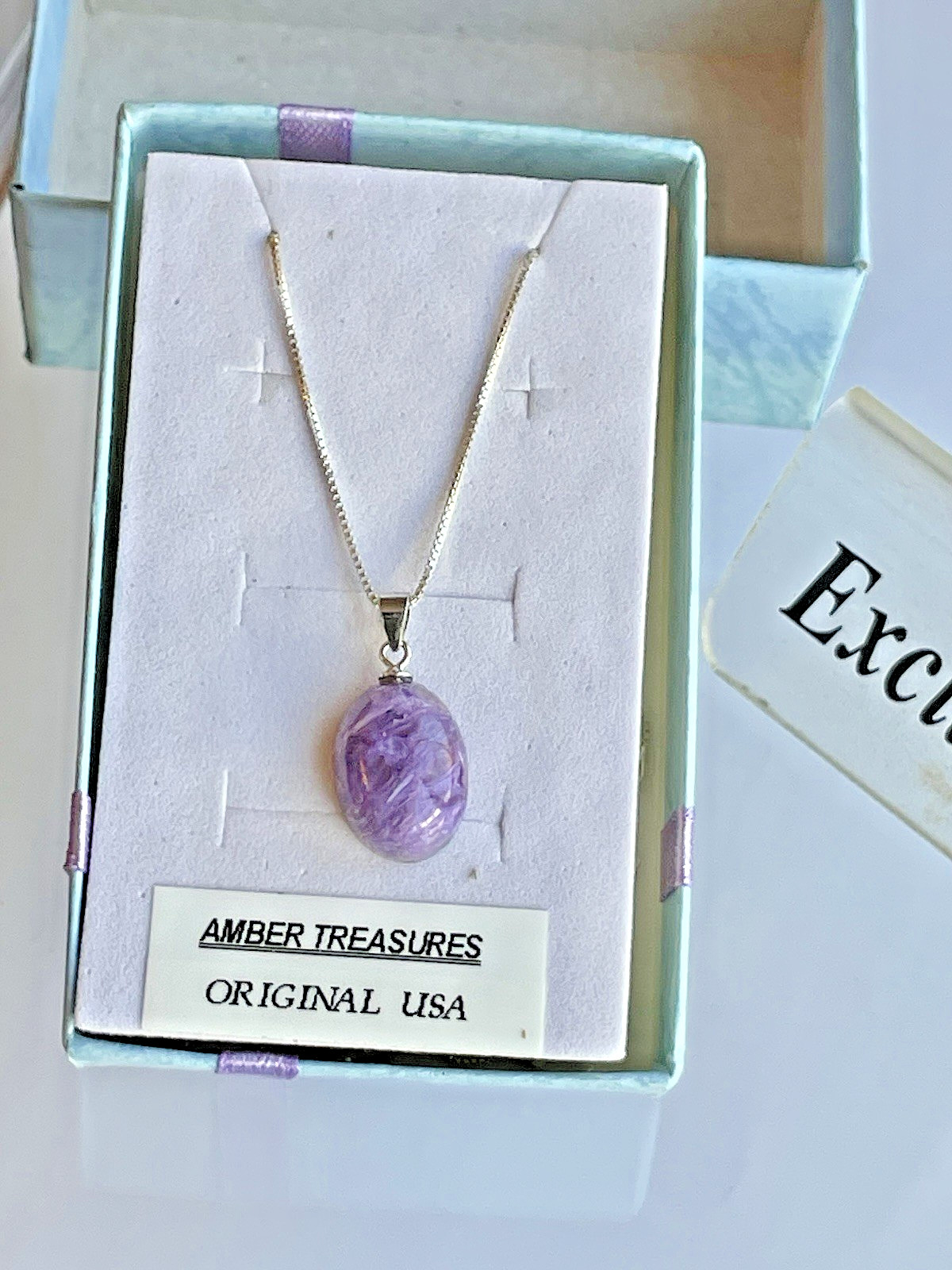 100% Genuine Siberian Russian True Purple Charoite Pendant Sterling Silver