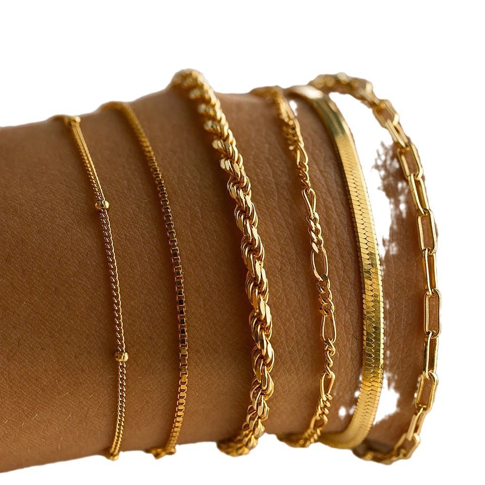 Bohemian Minimalist Metal Chain Jewelry Set for Women Fashion Gift