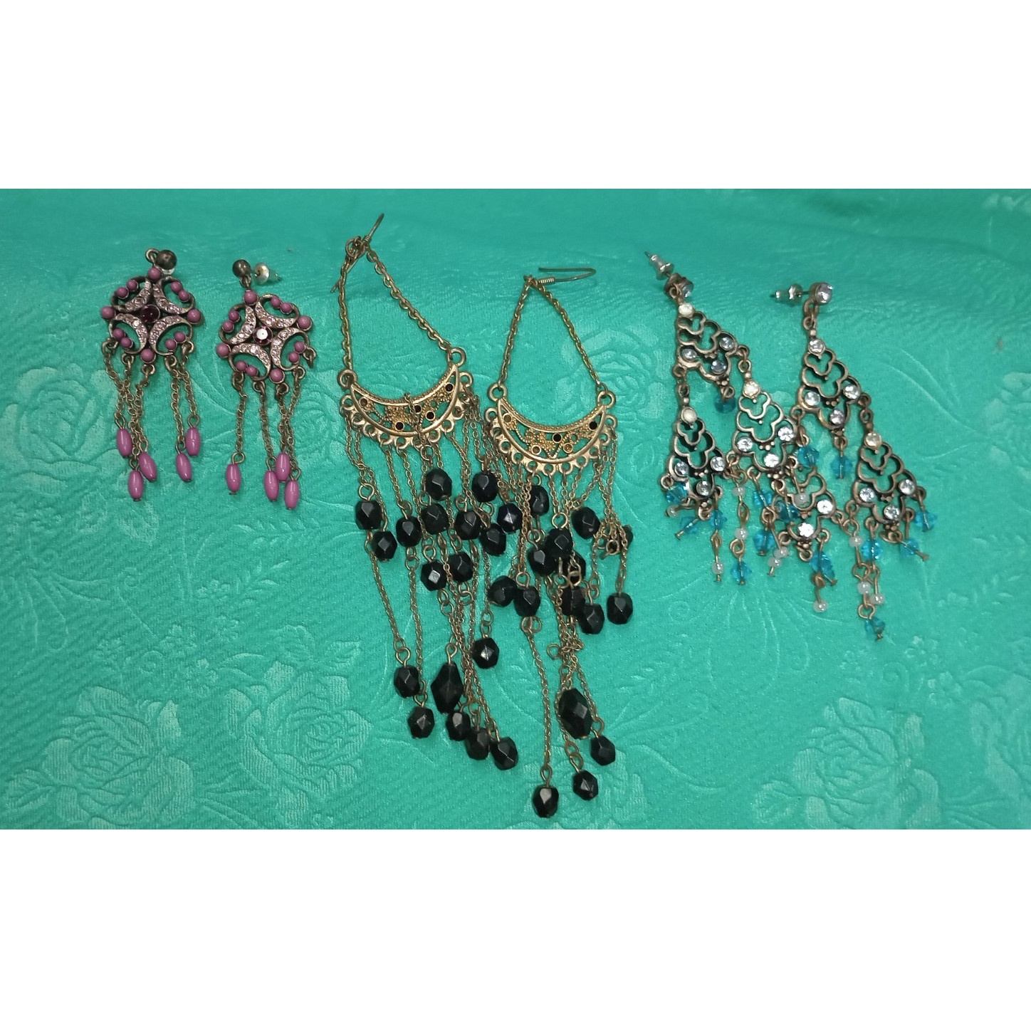 Multicolor Chandelier Dangle/Drop Hook Earrings Lot, Lobe, Mixed Styles