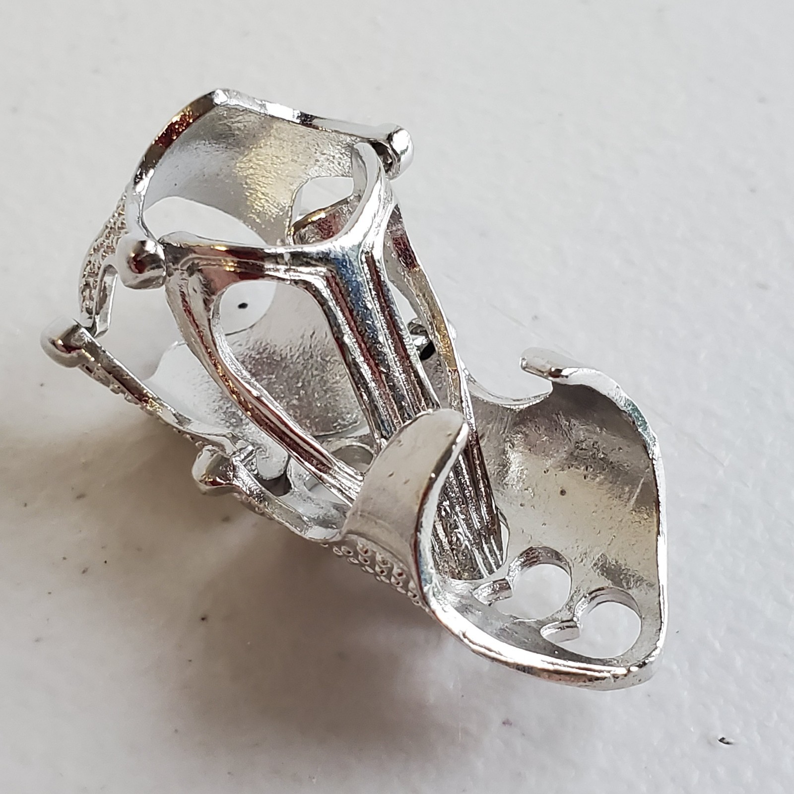 Full Finger Ring Claw Skull Gothic Armor Silver Color Punk Knight Jewelry USA