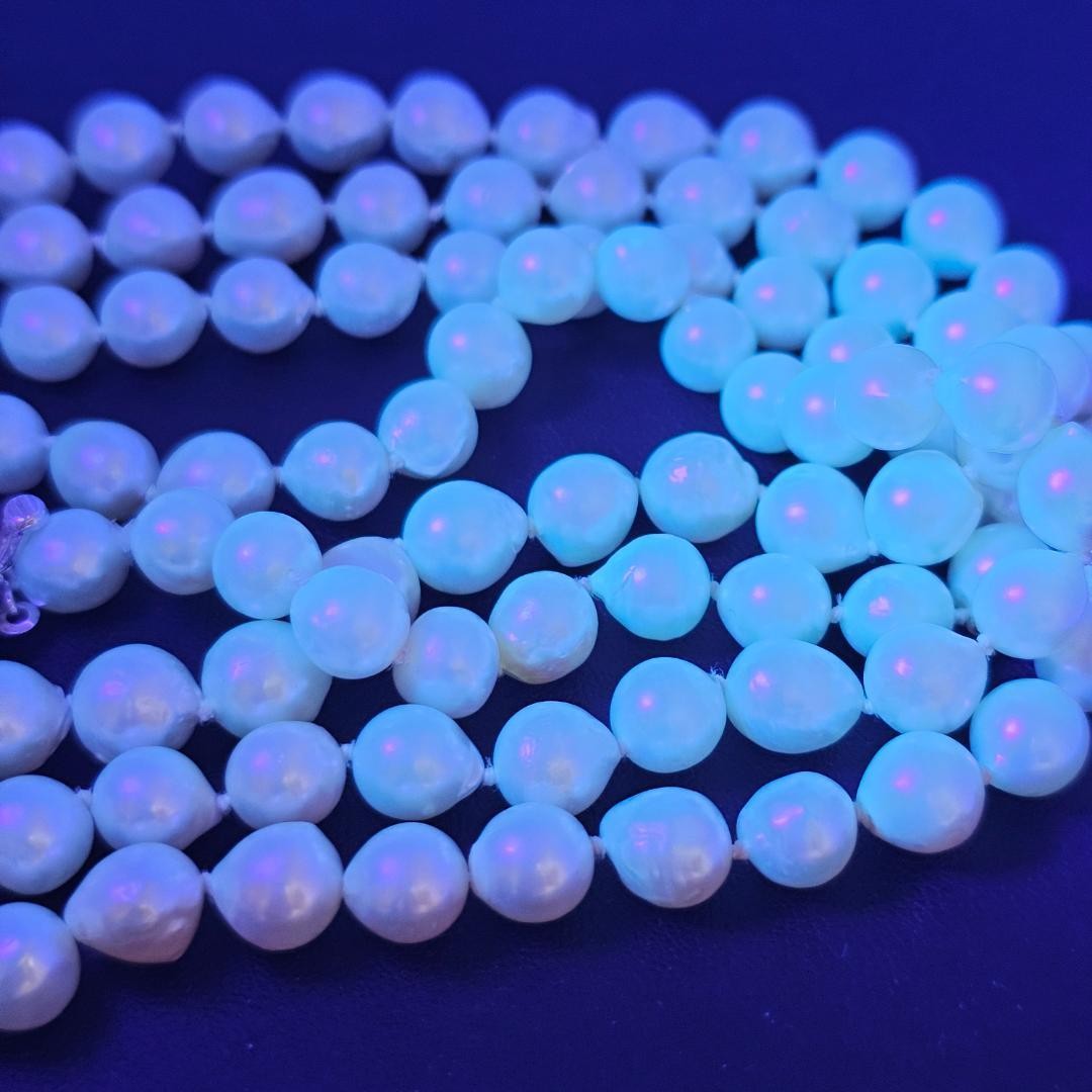 Genuine Akoya Pearl Super Long Necklace 134cm 7mm Beads All Knots Silver From Ja