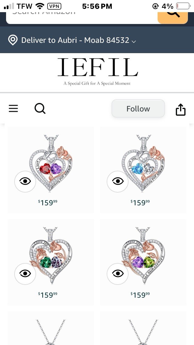 Brand New Sterling Silver Heart Pendant Necklace by IEFEL * I LOVE YOU FOREVER