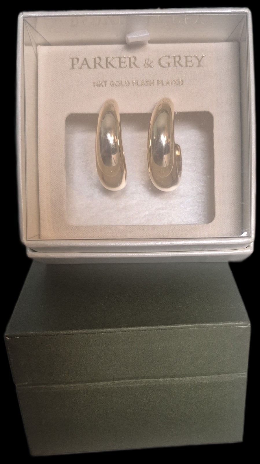 New With Box Grey And Parker 14 Kt Gold flash Plated Earrings