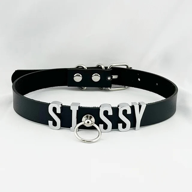 Collar BDSM Gift Pu Leather Custom Choker Necklace Punk DIY Chocker Party Y7