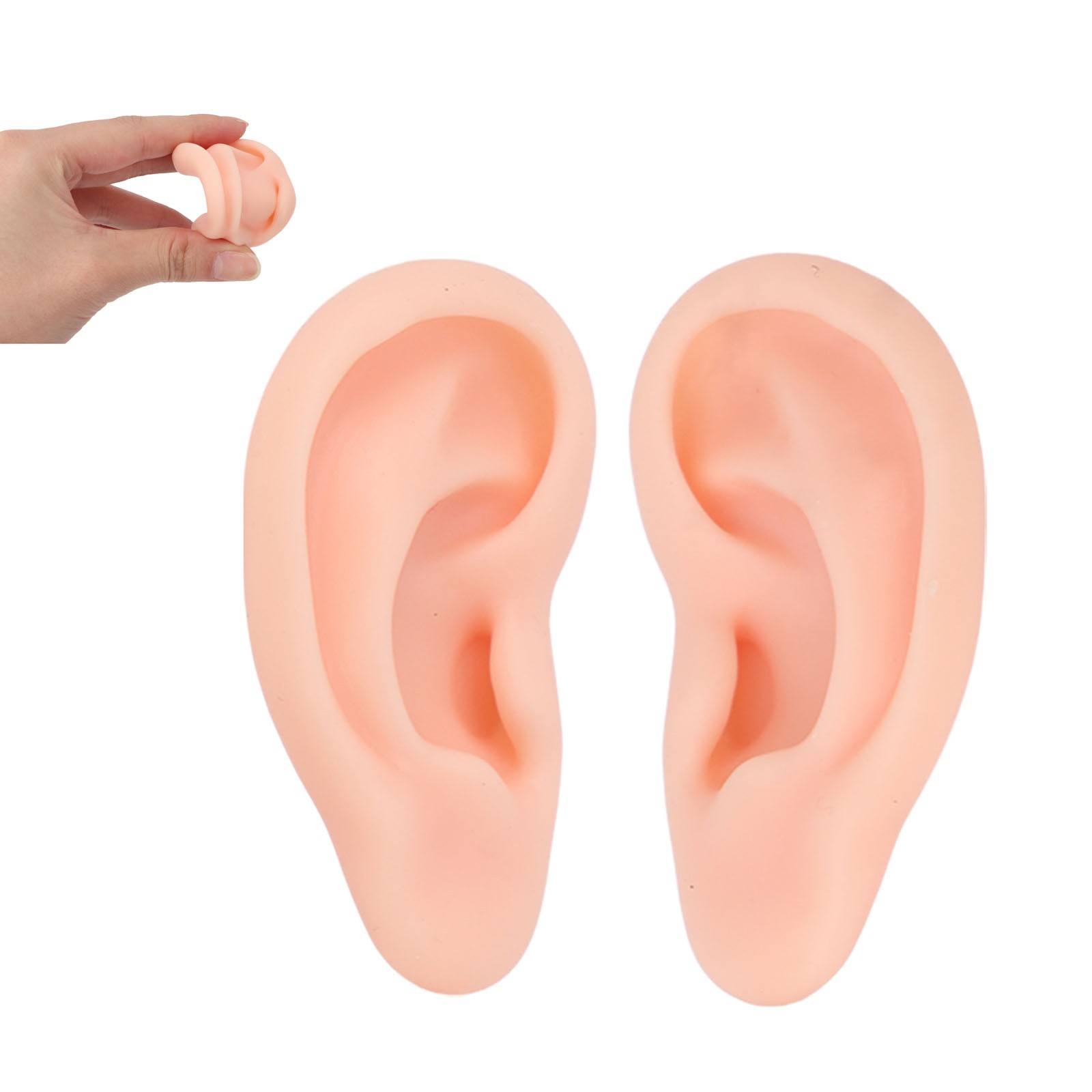 1 Pair Silicone Ear Model Soft For Piercing Exercise (Light Skin)