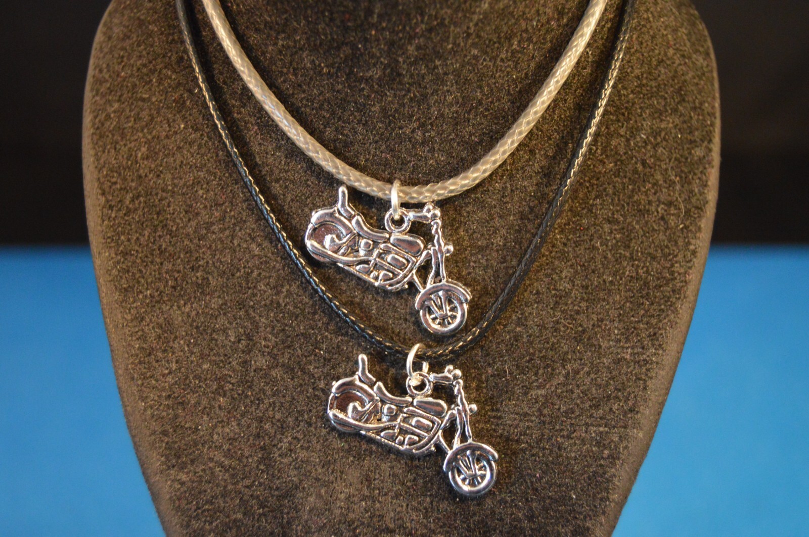Lot of 2 MOTORCYCLE CHARMS – PENDANT NECKLACES Brand New! Jewelry USA SALES!!!