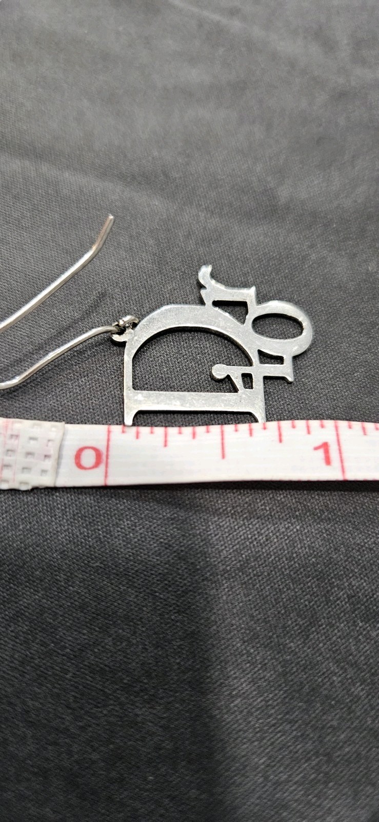 VINTAGE CHRISTIAN DIOR BY JOHN GALLIANO SILVER LOGO DROP EARRINGS