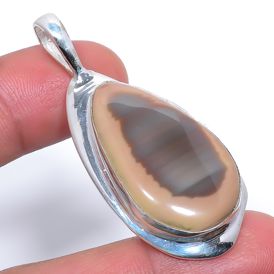 Imperial Jasper – Guadalajara 925 Silver Plated Pendant 1.95″ T26
