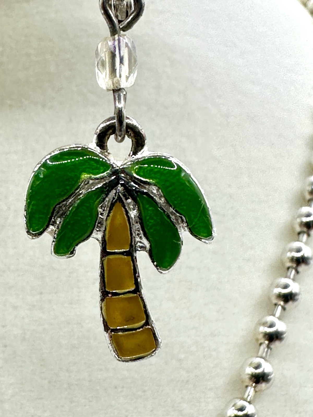 🌴 Cookie Lee Beach Flip Flop Palm Tree Necklace & Dangle Earrings Set