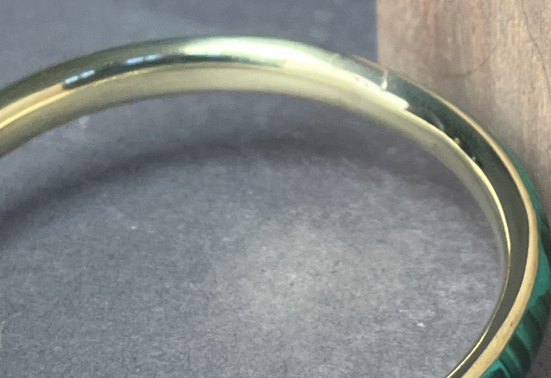VGT Large Malachite Bangle Bracelet Malachite Bracelet Size Sm-Medium 6.0”-6.5”