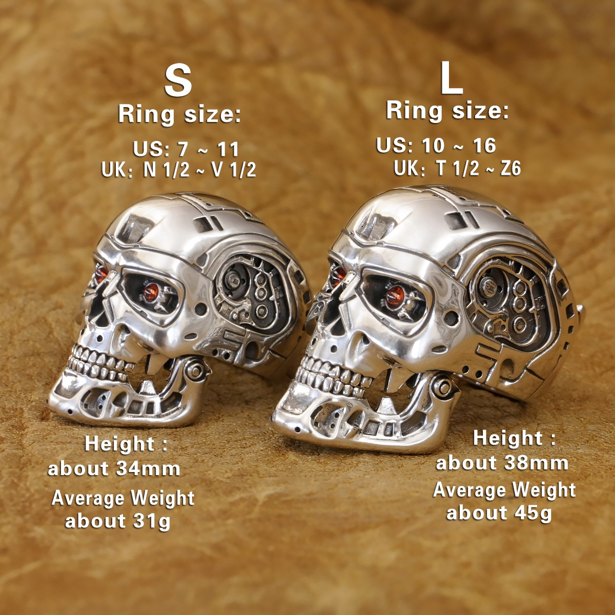 CZ Eyes 925 Sterling Silver Terminator Ring Mouth Openable TA518D US 7~16 LZ