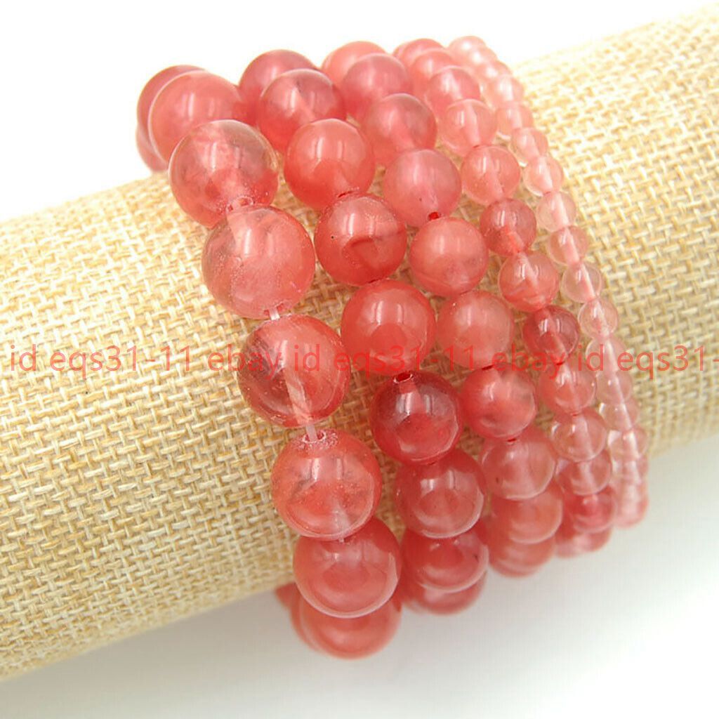 4/6/8/10/12mm Natural MultiColor Round Gemstone Beads Stretch Bracelet 7.5”