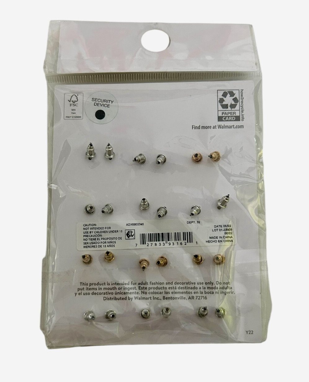 Time And Tru Hypoallergenic Stud Earrings Set – 12 Pairs Total