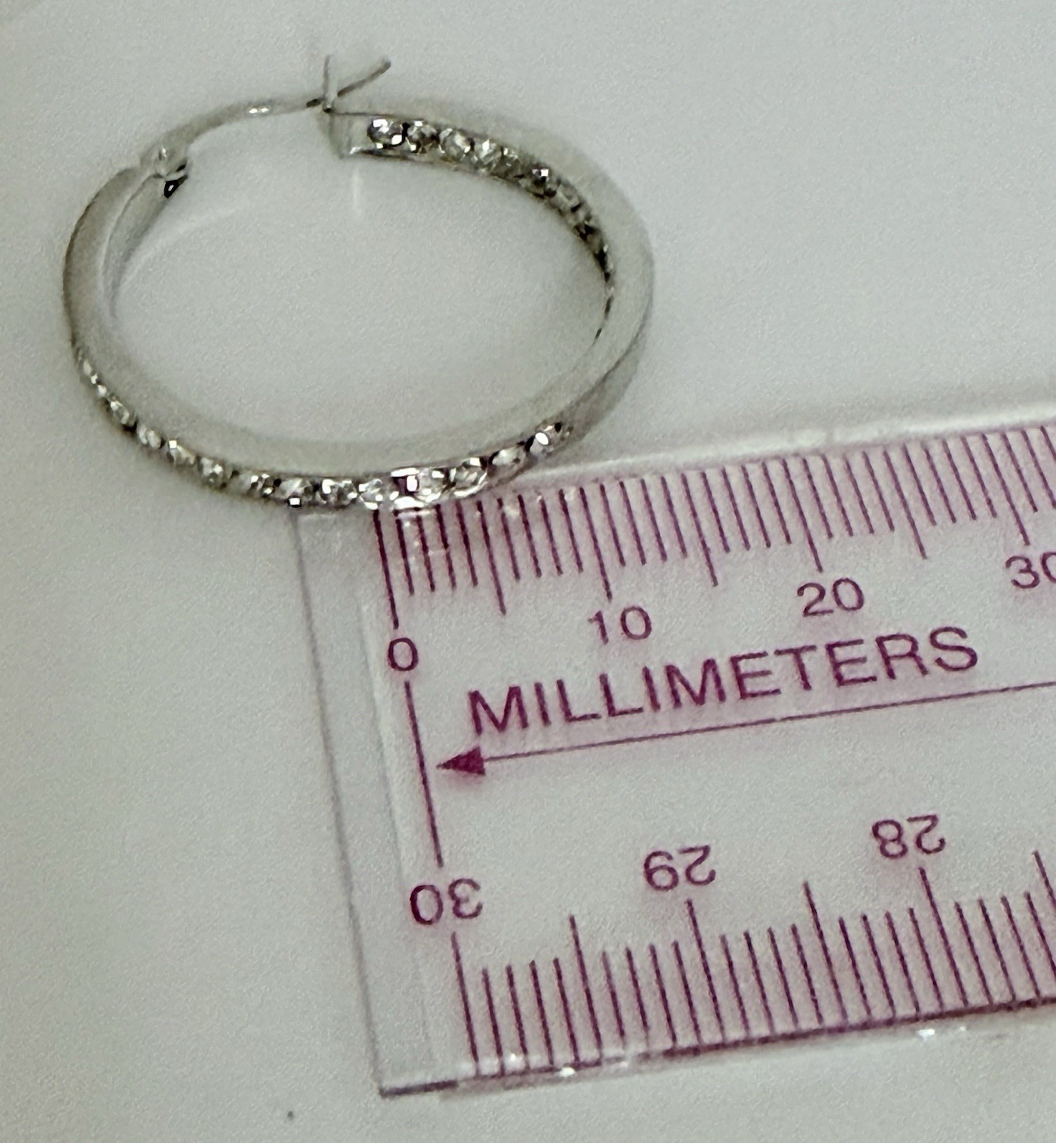 Rhodium Overlay Pavé Inside Out Hoop Earrings Made With Swarovski Crystals