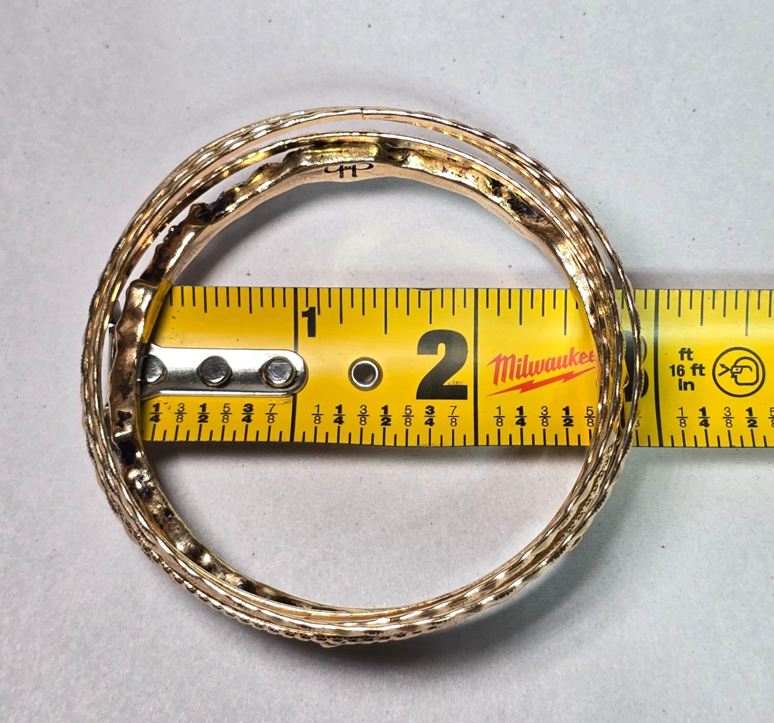 Boho Layered Style Set of 7 Gold-Tone Mixed Texture Stacking Bangle Vtg