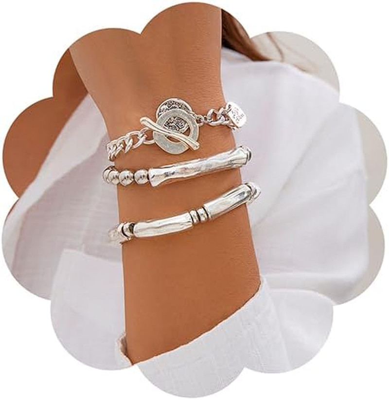 Boho Layered Beaded Bracelets Set for Women – Trendy Stackable Jewelry