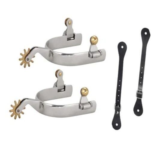 Western Cowboy Spurs, Paired with 6 Holes Spurs Belt, Western Cowboy Spurs