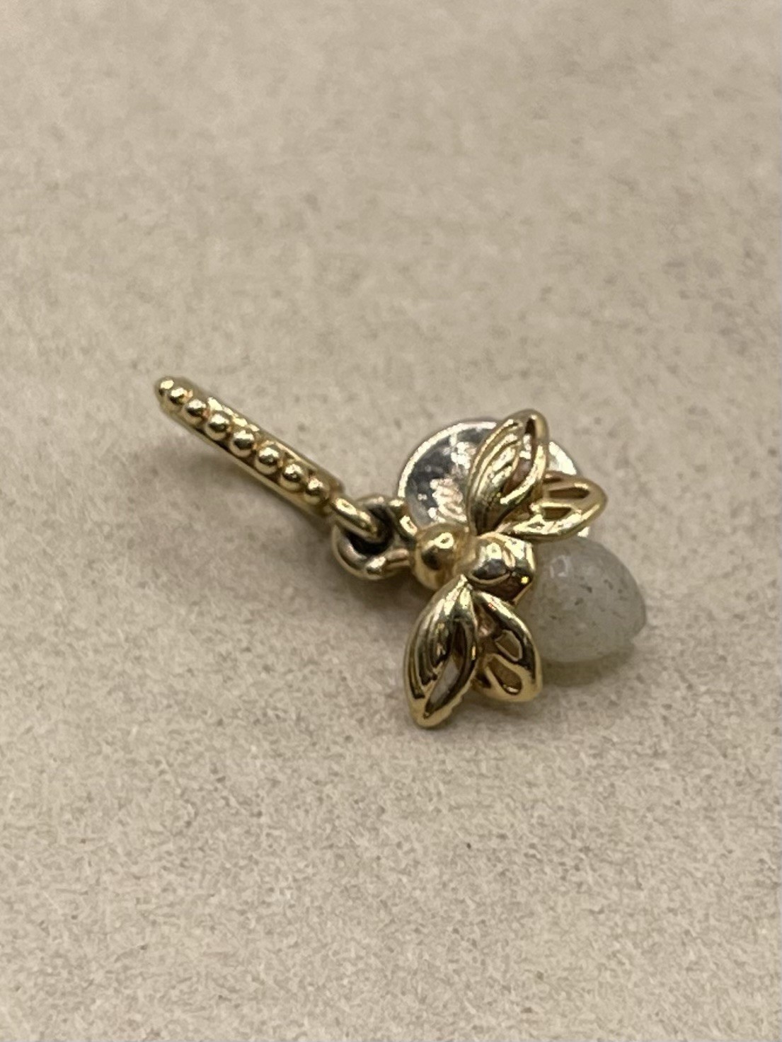 RARE Pandora Glow in the Dark Firefly Dangle Charm 14k Gold Plating Shine