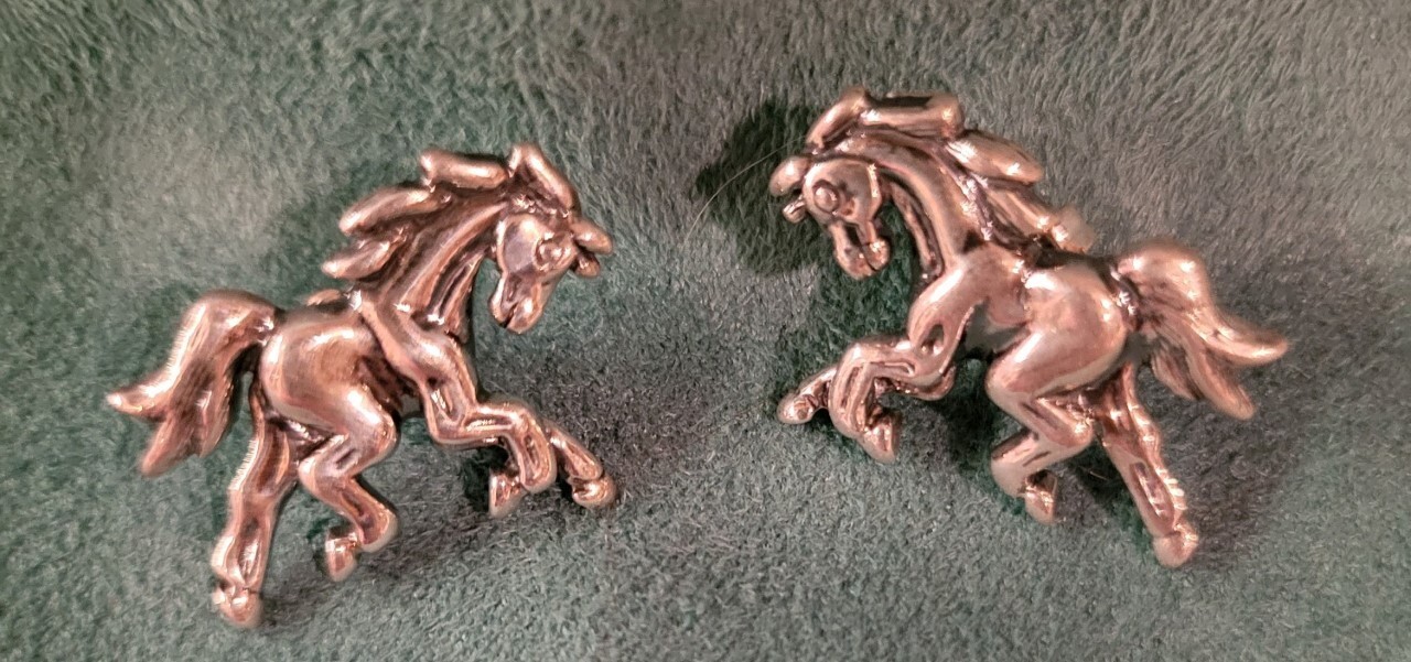 Kabana Sterling Silver Prancing Horse Pierced Earrings -Brand New