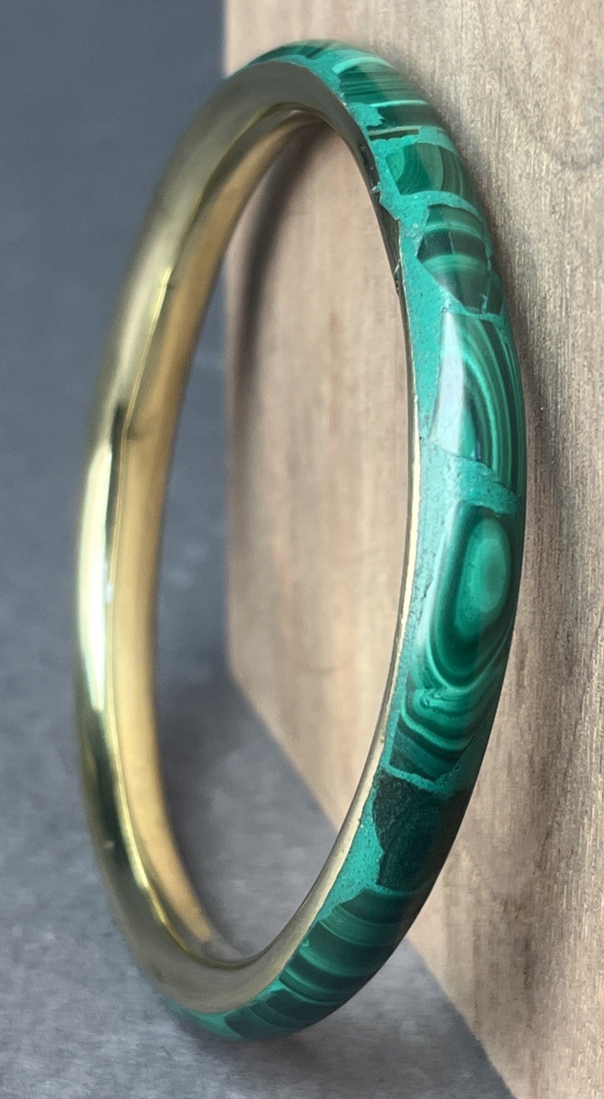VGT Large Malachite Bangle Bracelet Malachite Bracelet Size Sm-Medium 6.0”-6.5”