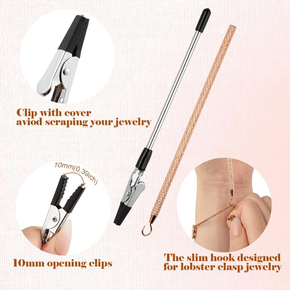 2-Pack Bracelet Helper Tool Easy to Put on Jewelry Clasps Necklace Fastener