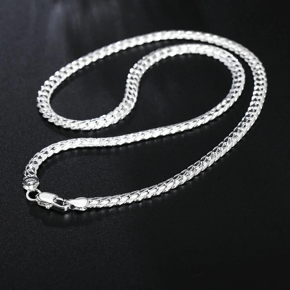 Silver Chain Necklace Solid 925 Sterlin .925 Italy Sterling Man & Woman Italian