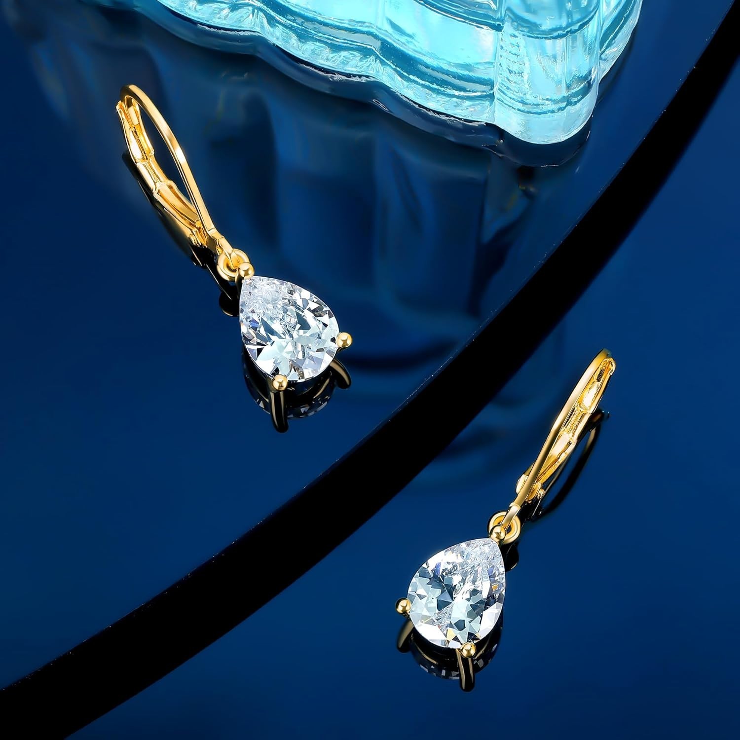 Lightweight Lever Back Earrings with Dazzling Cubic Zirconia – Stylish & Durable