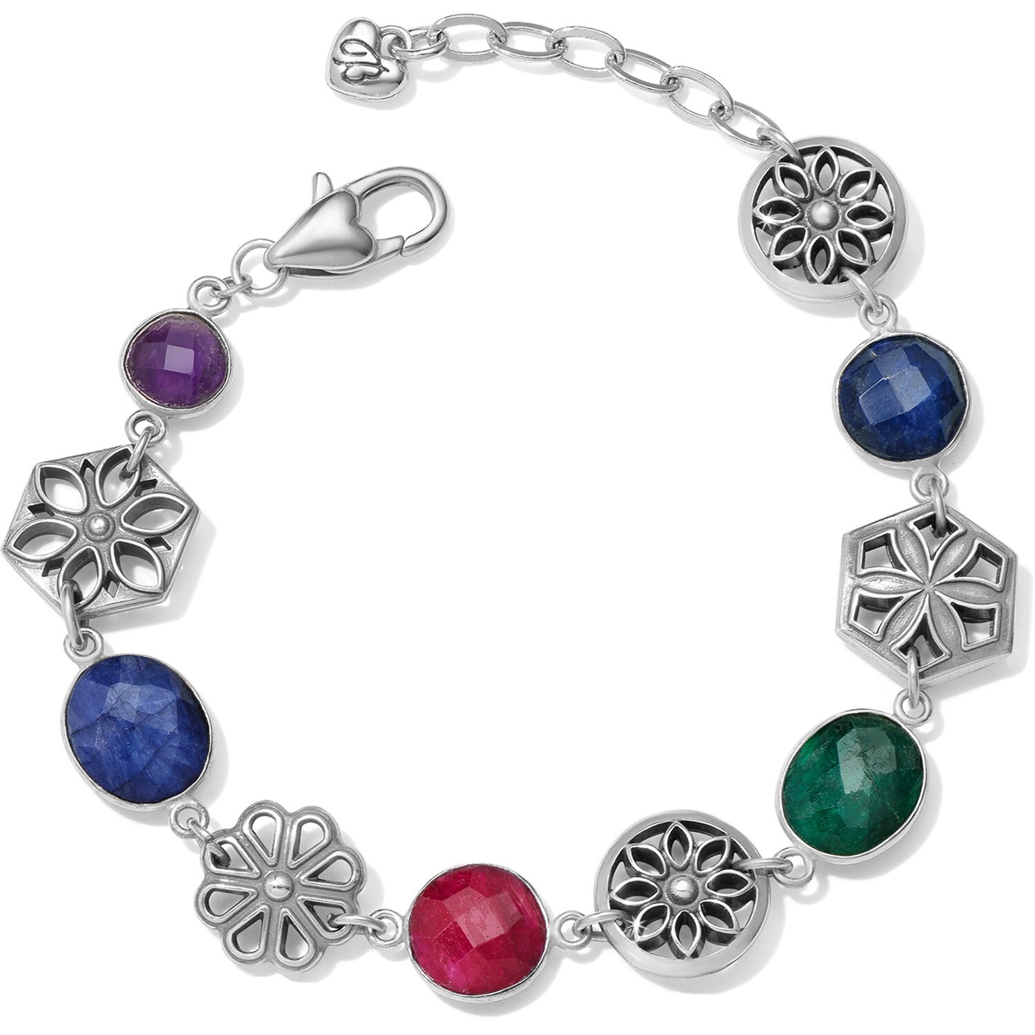 NWT Brighton Journey to India JAIPUR Silver MultiColor Stones Bracelet MSRP $88