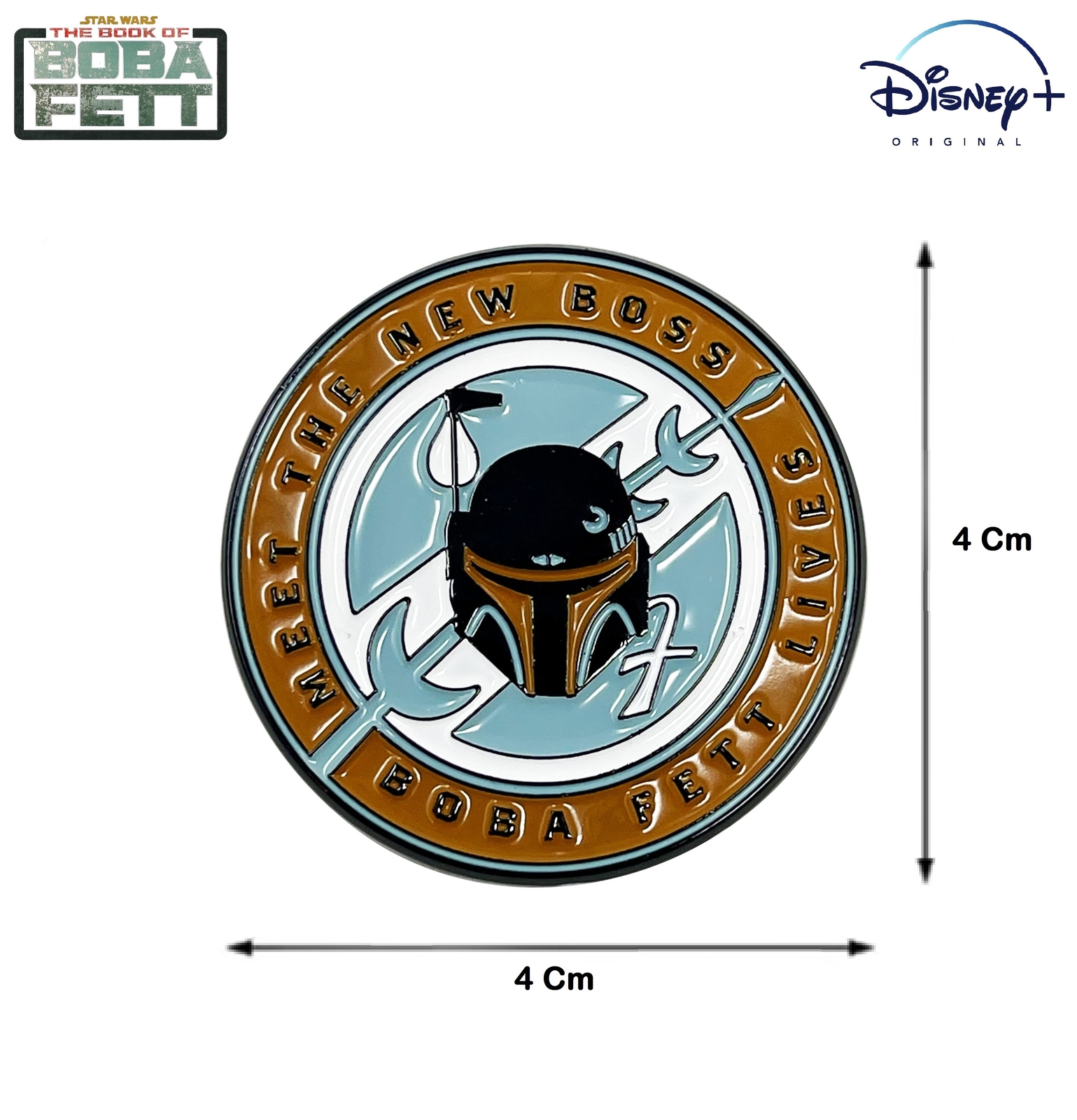 THE BOOK OF BOBA FETT PIN, MEET THE NEW BOSS Star Wars BOBA FETT LIVES PIN, 4cm