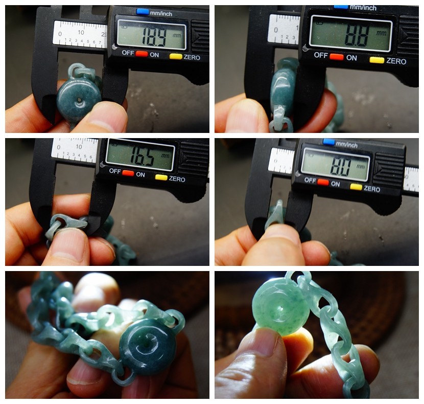 Certified Grade A Jade Jadeite Interlocking Dragon Bone Links Donut Bracelet