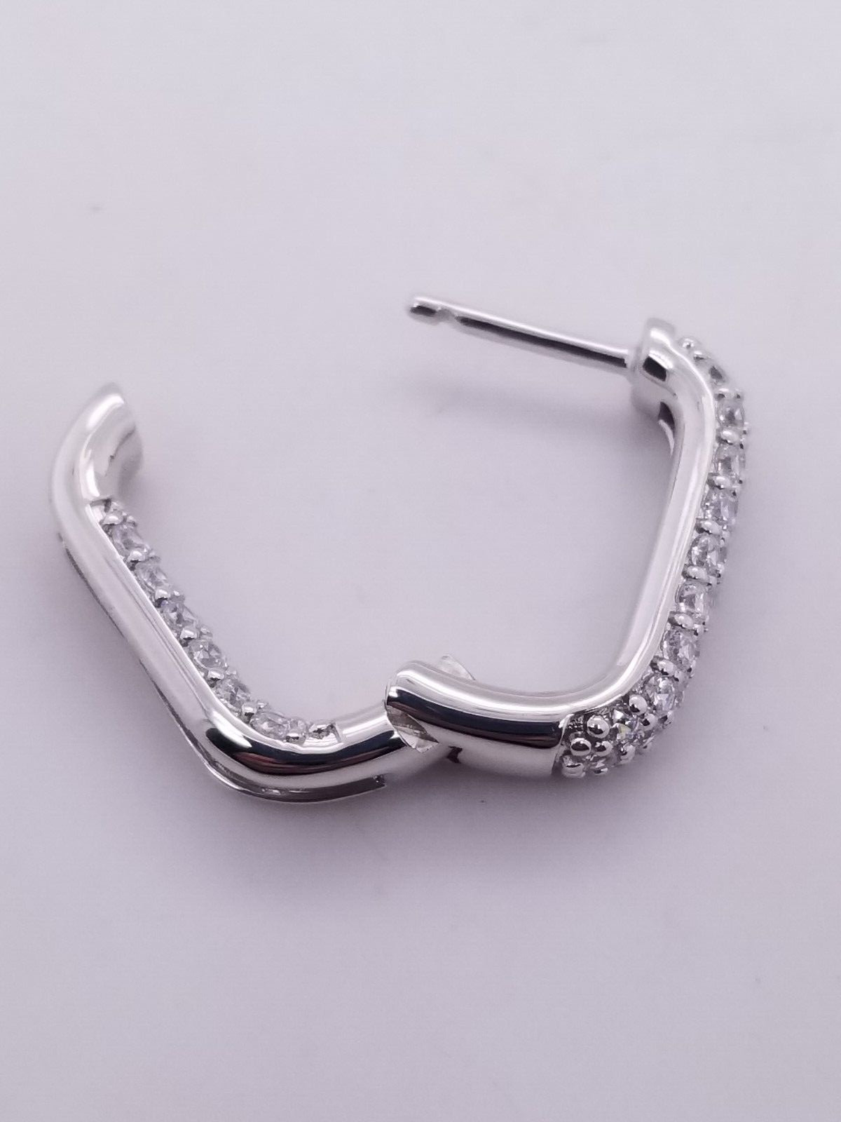 Diamonique Oval Shape .75″ Inside-Out Pave Hoop Earrings *Sold Out MSRP $64*