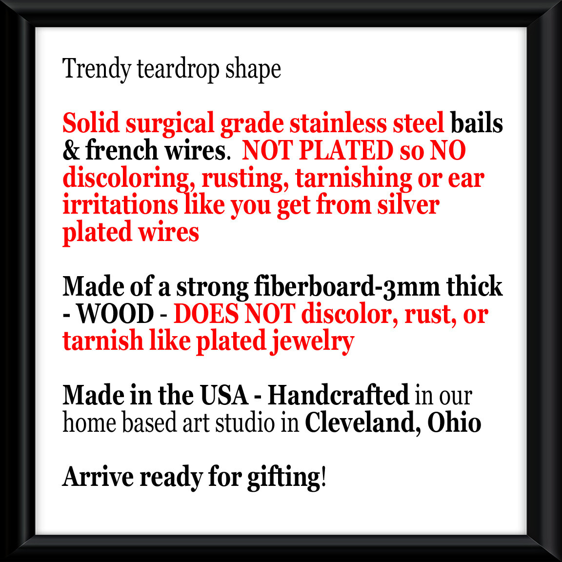Dolphin Earrings Teardrop NO TARNISHING Wood Ocean Sea Life Digital Art Print