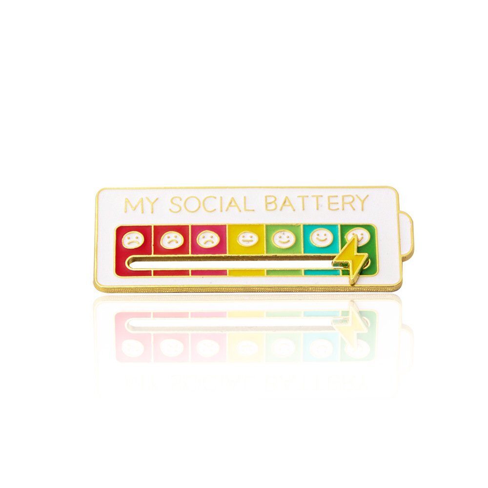 My Social Battery by Emojis Enamel Pin