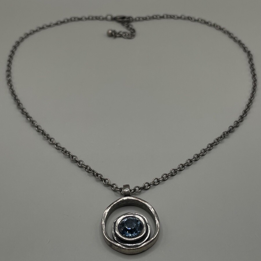 Patricia Locke USA Women’s Pendant Necklace Blue Crystal 15.75-17.25” 2008