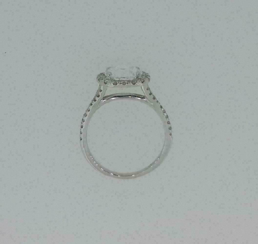 2.50Ct Simulated Diamond Engagement Ring 14k White Gold Plated Silver