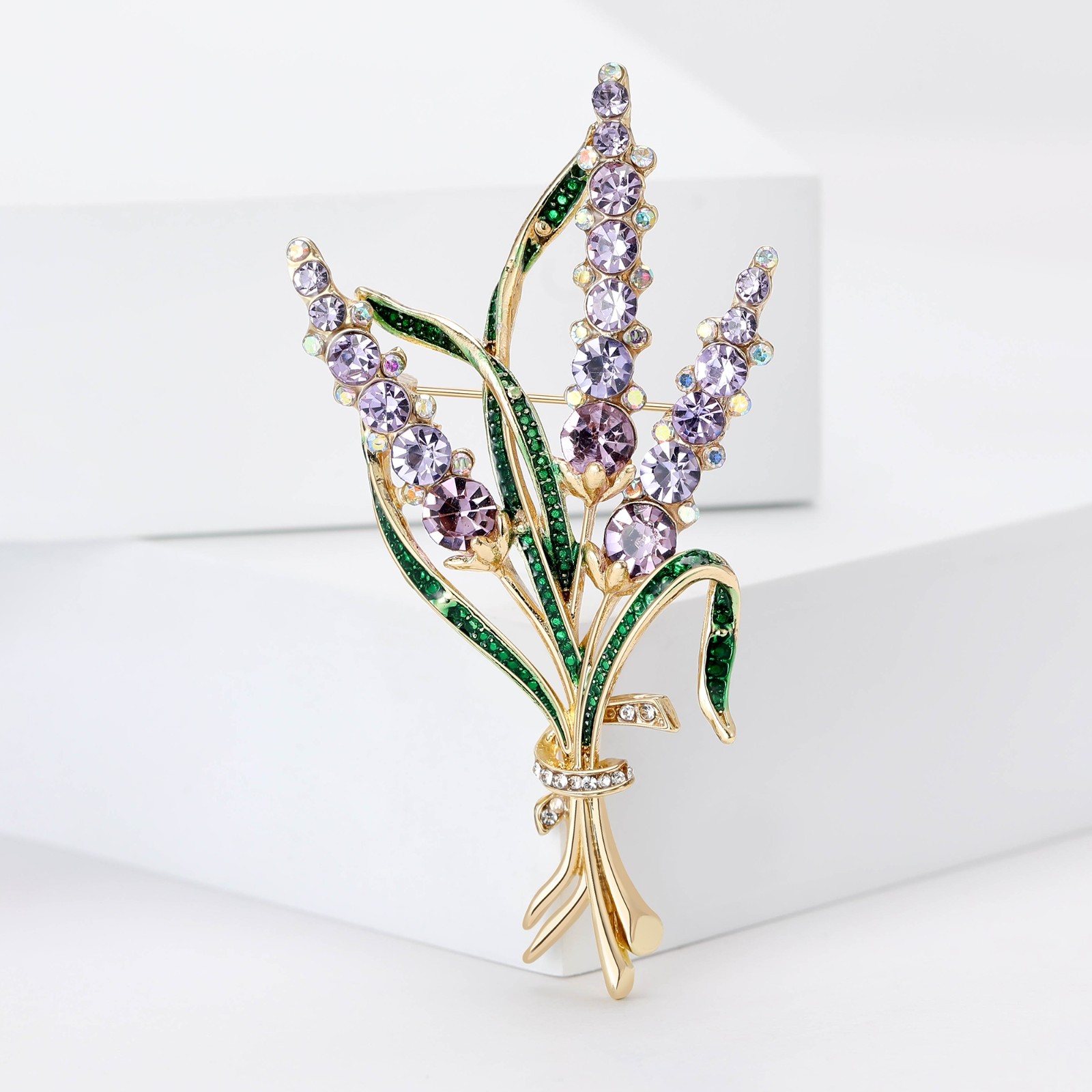 Rhinestone Wheat Ear Brooch Pin Unisex Plant Lapel Badge for Jacket Hat Backpack