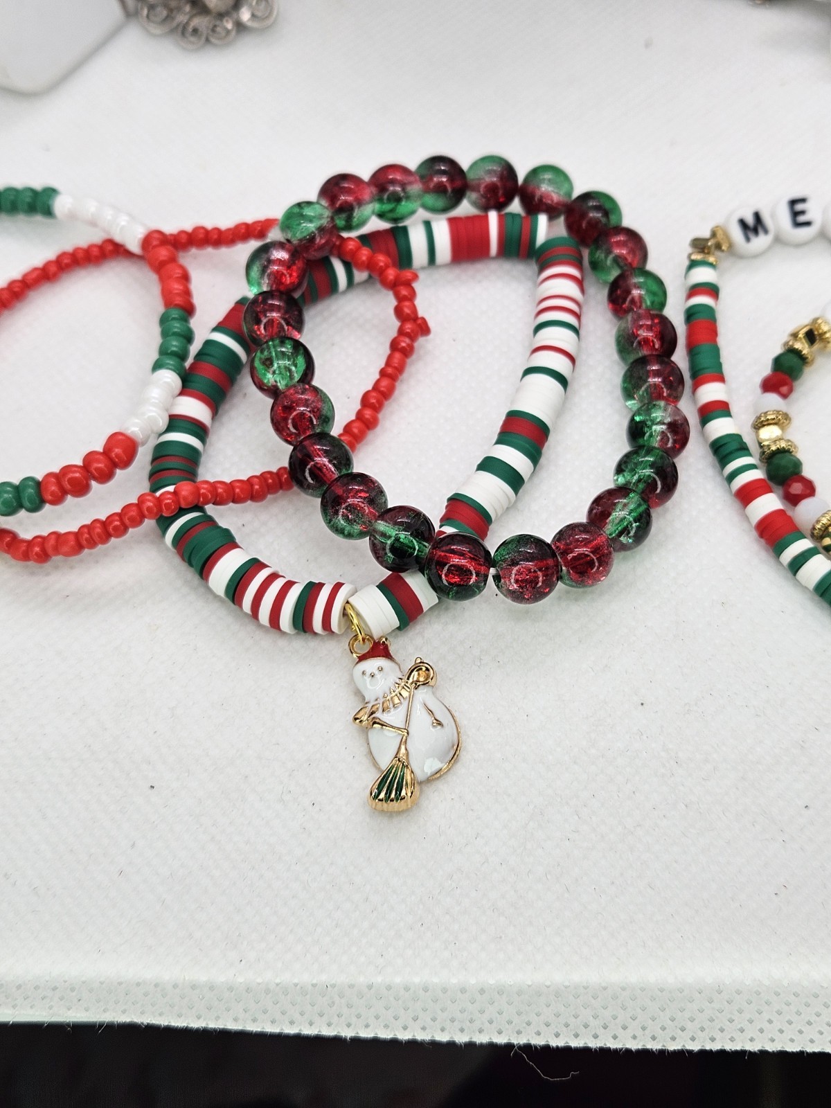 Joyful Christmas Colored Set Of 6 Bracelets Bundled For Xmas Gifts